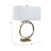Accent Table Lamp | 30" | White Rectangular Shade | Bronze Circles Base