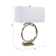Accent Table Lamp | 30" | White Rectangular Shade | Bronze Circles Base