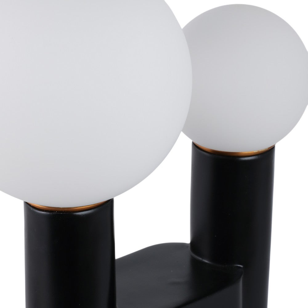 Accent Totem Lamp | Frosted Glass | Black Metal Nordic Cactus 20"