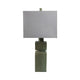 Haryl Stacked Table Lamp with Finial Details | Green Ceramic 27"
