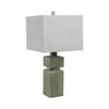 Haryl Stacked Table Lamp with Finial Details | Green Ceramic 27"