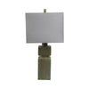 Haryl Stacked Table Lamp with Finial Details | Green Ceramic 27"