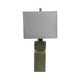 Haryl Stacked Table Lamp with Finial Details | Green Ceramic 27"