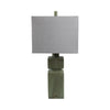 Haryl Stacked Table Lamp with Finial Details | Green Ceramic 27"