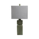 Haryl Stacked Table Lamp with Finial Details | Green Ceramic 27"