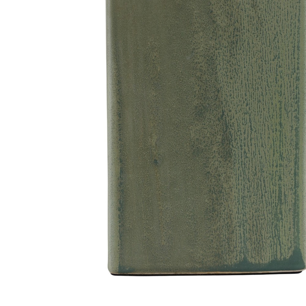 Haryl Stacked Table Lamp with Finial Details | Green Ceramic 27"