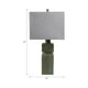 Haryl Stacked Table Lamp with Finial Details | Green Ceramic 27"