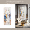 50 x 74 Modern Art Wall Painting | Blue Gold Streamed Abstract Design