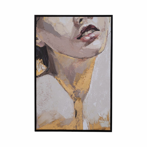 Curt Hand Painted Gold Leaf Portrait | Brushstroke Ivory Resin 32x48"