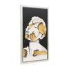 Deep Thought Abstract Face Wall Art | 36x59 White | Gold Stroke Accent