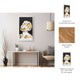 Deep Thought Abstract Face Wall Art | 36x59 White | Gold Stroke Accent