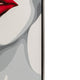 Hand Painted Framed Wall Art | Luxury Red Lips | White Canvas | 47"