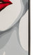 Hand Painted Framed Wall Art | Luxury Red Lips | White Canvas | 47"