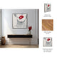 Hand Painted Framed Wall Art | Luxury Red Lips | White Canvas | 47"