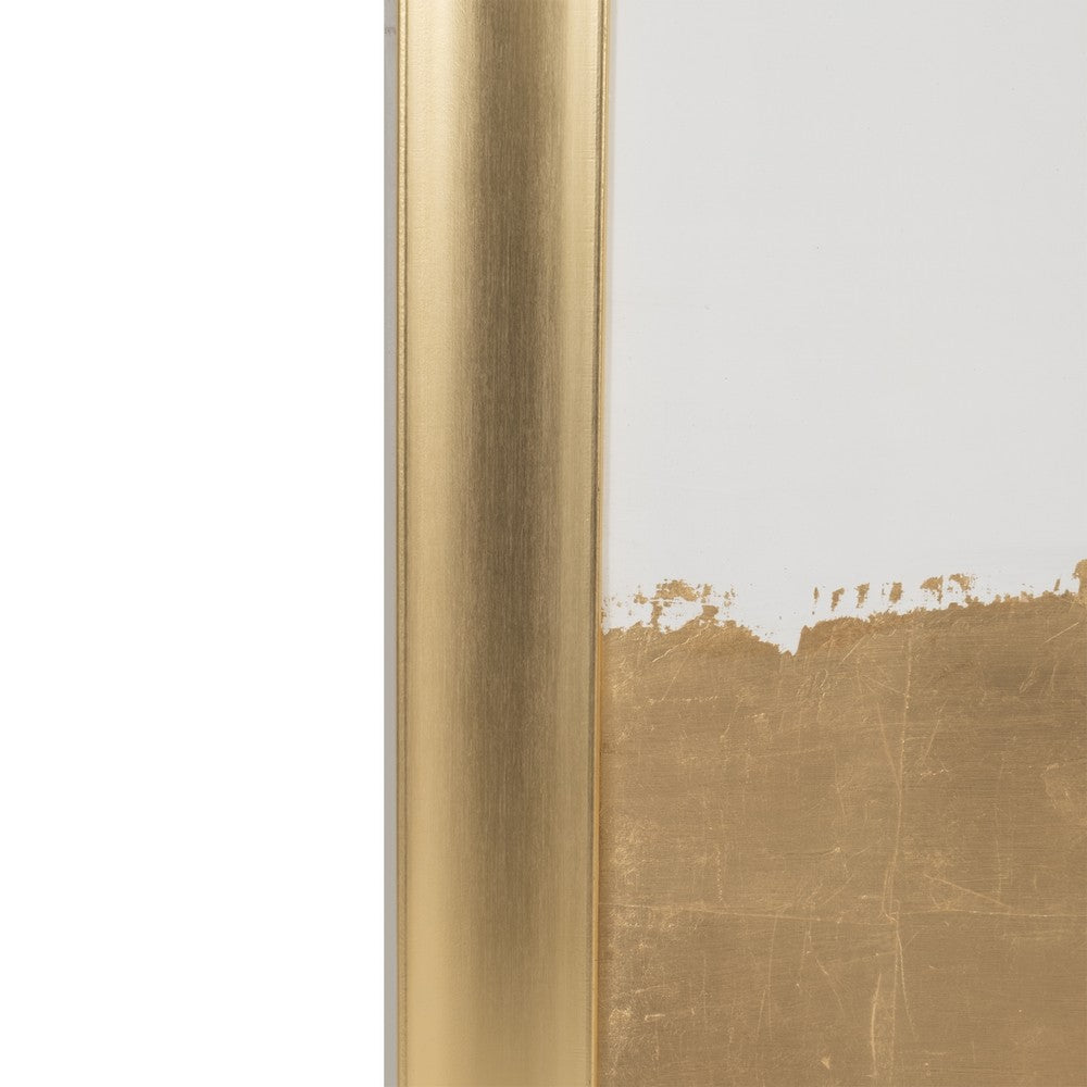 Swing Wall Art Painting | Minimalist White | Gold Frame Canvas | 47x47