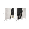 Karla Hand-Painted Girl Wall Art Set of 4 | Black Canvas | Wood 79"