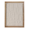 Framed Wall Art | Geometric Textured Ceramic & Paper | Off White 22 x 29