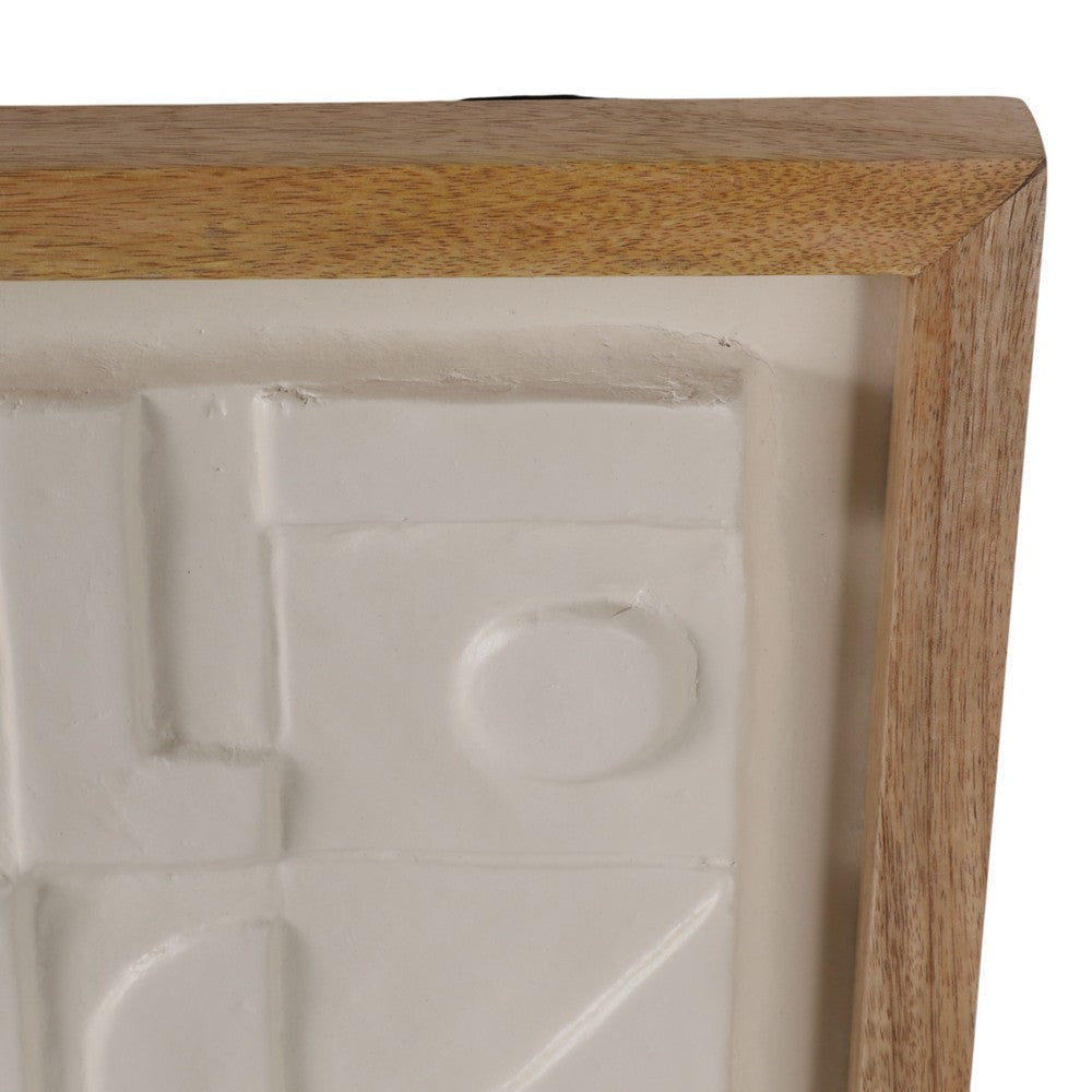 Framed Wall Art | Geometric Textured Ceramic & Paper | Off White 22 x 29 SBH-70458