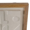 Framed Wall Art | Geometric Textured Ceramic & Paper | Off White 22 x 29