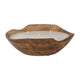 14oz Vanilla Scented Candle Bowl | Handcrafted Brown Wood 10"