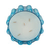 102oz Candle with Palace Garden Scented Wax | Bubble Blue Glass | 9"