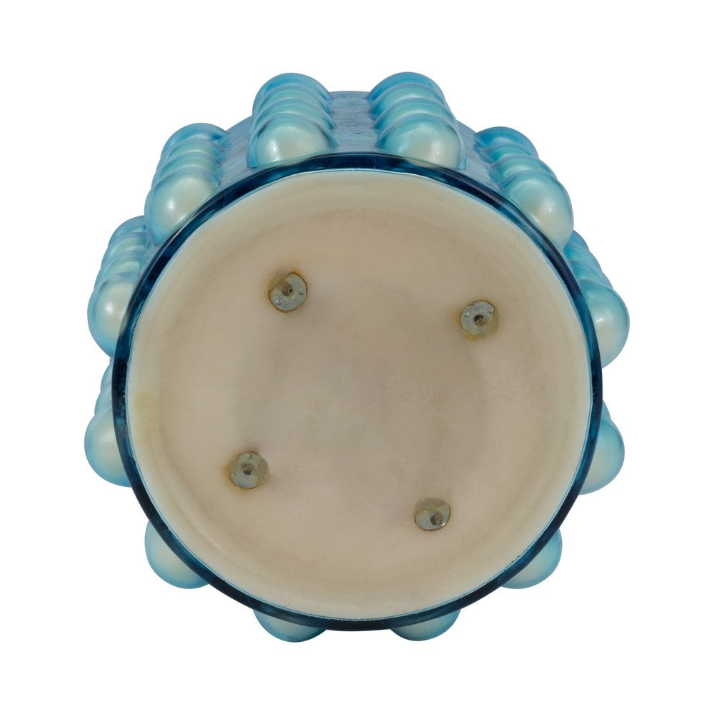 102oz Candle with Palace Garden Scented Wax | Bubble Blue Glass | 9"