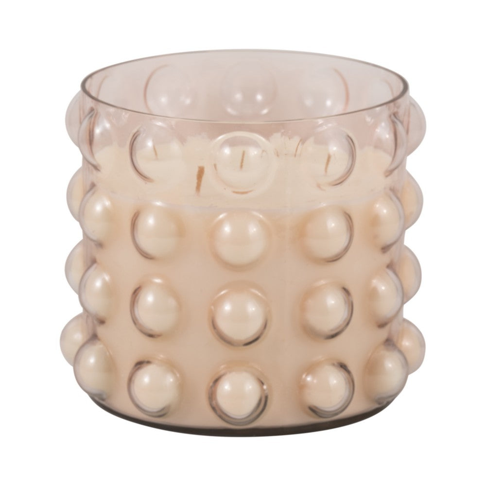 5 Wick Candle | 102oz Scented Wax | 3D Bubble Accent | 9" Luxe Blush Pink