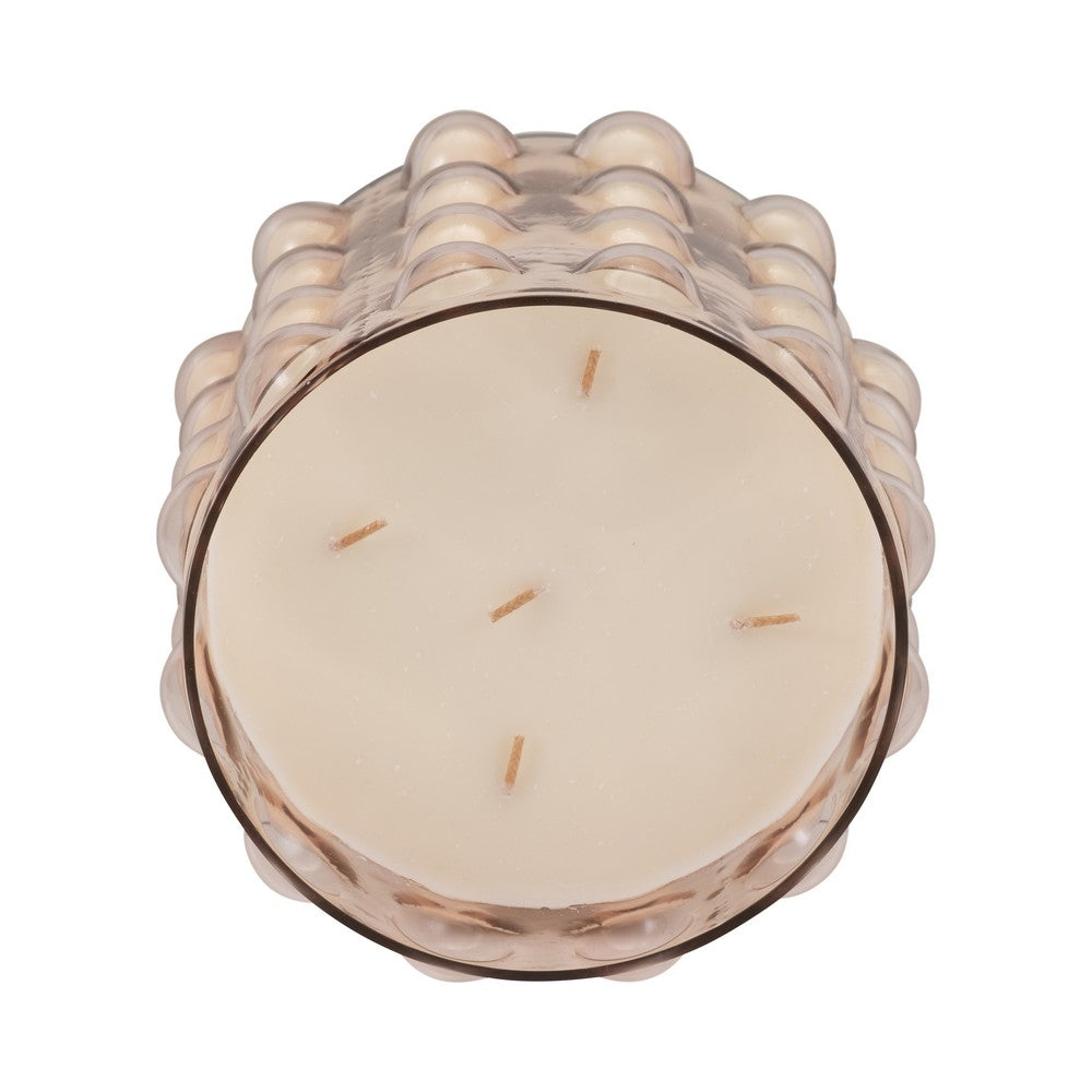 5 Wick Candle | 102oz Scented Wax | 3D Bubble Accent | 9" Luxe Blush Pink