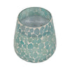 Scented Candle with Mosaic Pattern Holder | Blue & White Glass | Coastal