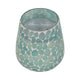 Scented Candle with Mosaic Pattern Holder | Blue & White Glass | Coastal