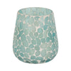Scented Candle with Mosaic Pattern Holder | Blue & White Glass | Coastal
