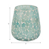 Scented Candle with Mosaic Pattern Holder | Blue & White Glass | Coastal