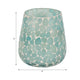 Scented Candle with Mosaic Pattern Holder | Blue & White Glass | Coastal