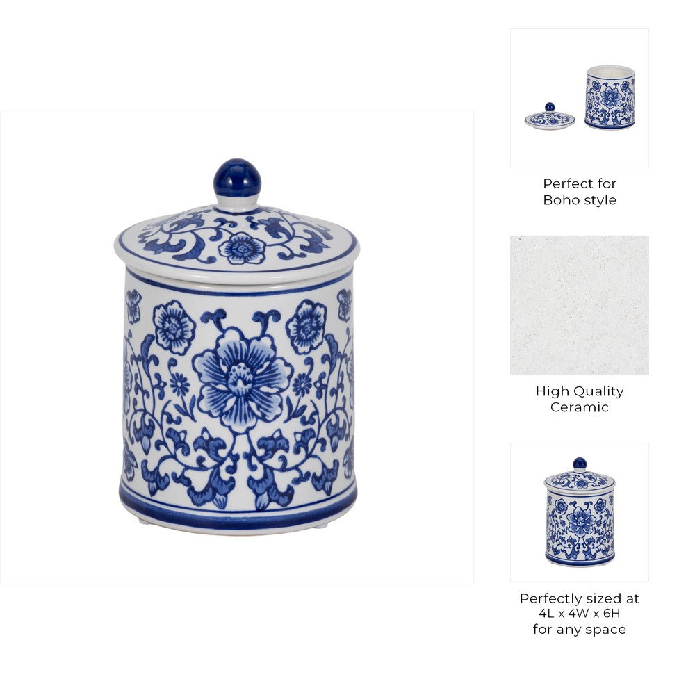 Scented Candle with Lid | Classic Chinoiserie Blue & White Ceramic
