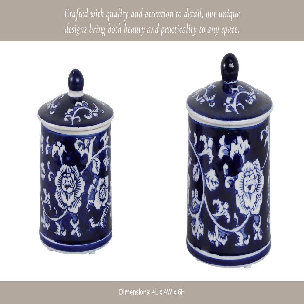 Scented Candle w Lidded Holder | Classic Chinoiserie Blue White Ceramic