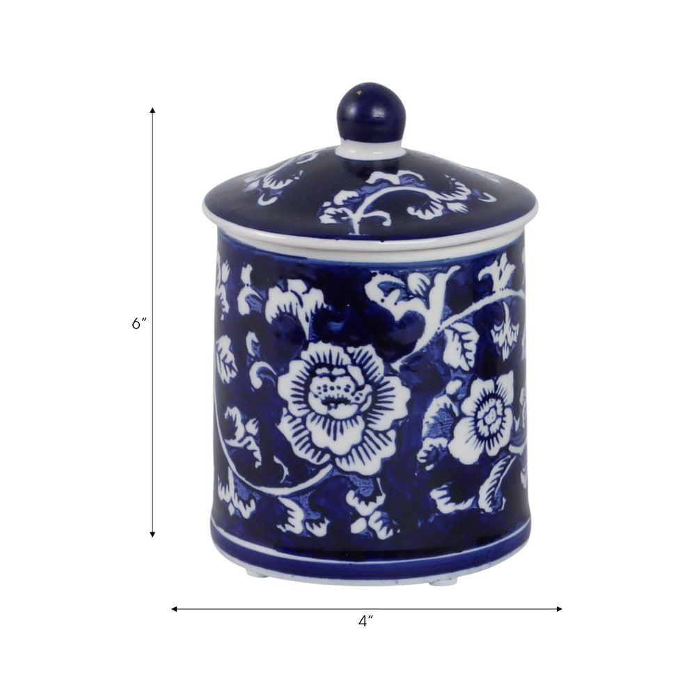 Scented Candle w Lidded Holder | Classic Chinoiserie Blue White Ceramic