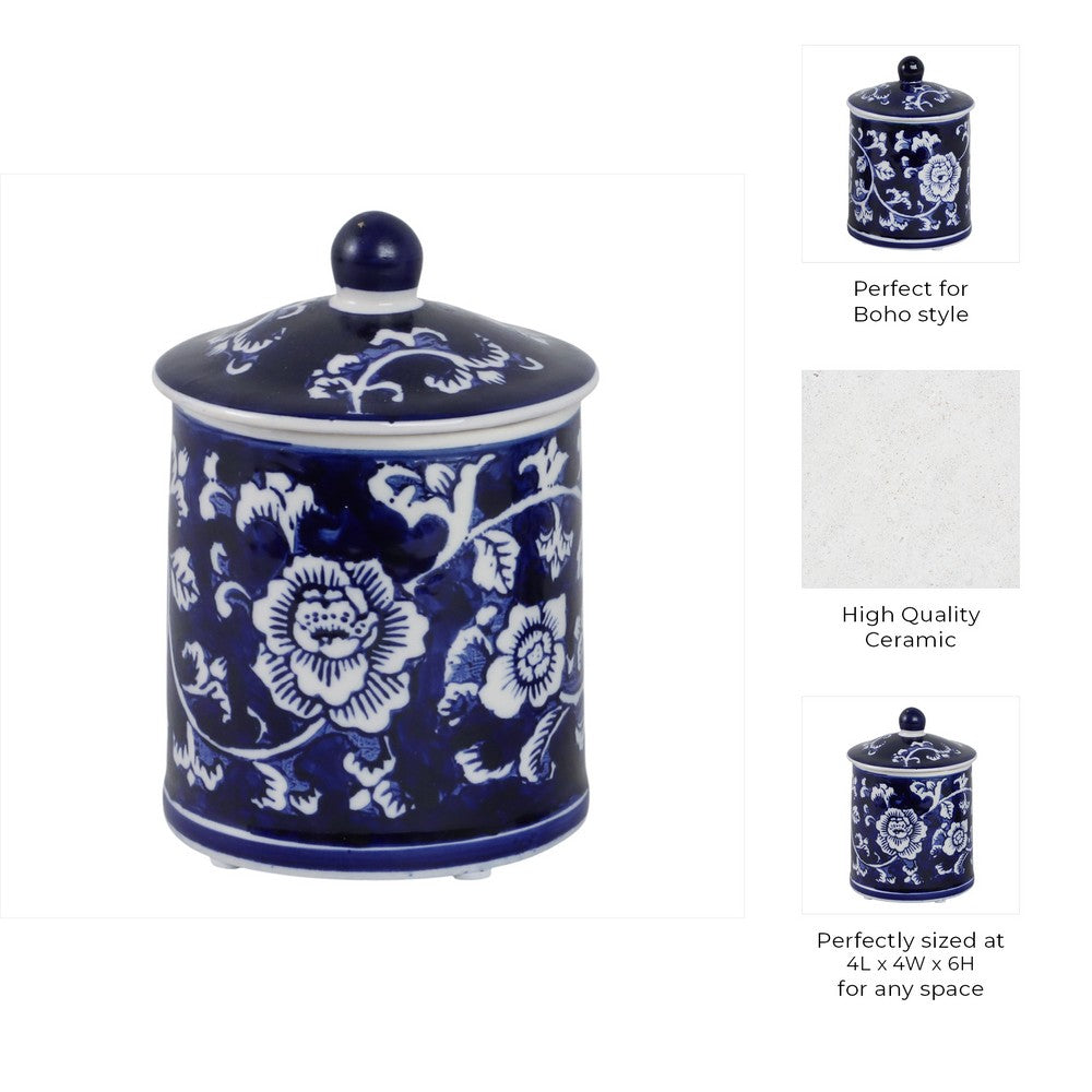 Scented Candle w Lidded Holder | Classic Chinoiserie Blue White Ceramic