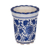 Tibi Fluted Chinoiserie Candle | 7oz Jasmine Scented | Blue-White Ceramic