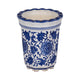 Tibi Fluted Chinoiserie Candle | 7oz Jasmine Scented | Blue-White Ceramic