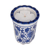 Tibi Fluted Chinoiserie Candle | 7oz Jasmine Scented | Blue-White Ceramic
