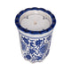 Tibi Fluted Chinoiserie Candle | 7oz Jasmine Scented | Blue-White Ceramic