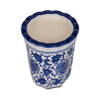 Tibi Fluted Chinoiserie Candle | 7oz Jasmine Scented | Blue-White Ceramic