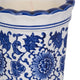 Tibi Fluted Chinoiserie Candle | 7oz Jasmine Scented | Blue-White Ceramic