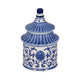 Chinoiserie Pagoda Candle | 9oz Plumeria Scent Blue & White Ceramic 7"