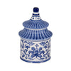 Chinoiserie Pagoda Candle | 9oz Plumeria Scent Blue & White Ceramic 7"