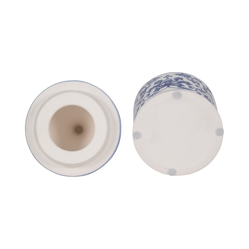 Chinoiserie Pagoda Candle | 9oz Plumeria Scent Blue & White Ceramic 7"