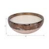 Pine Scented Bowl Candle | Handcrafted Gold & Gray Terracotta 12"