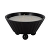 Footed Bowl Candle | 17oz Scented Wax with 3 Wicks | 9" Black Wood