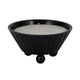 Footed Bowl Candle | 17oz Scented Wax with 3 Wicks | 9" Black Wood