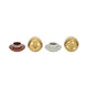 Mushroom Shape Candle Set of 2 | Gold Base with Brown & Ivory Tops